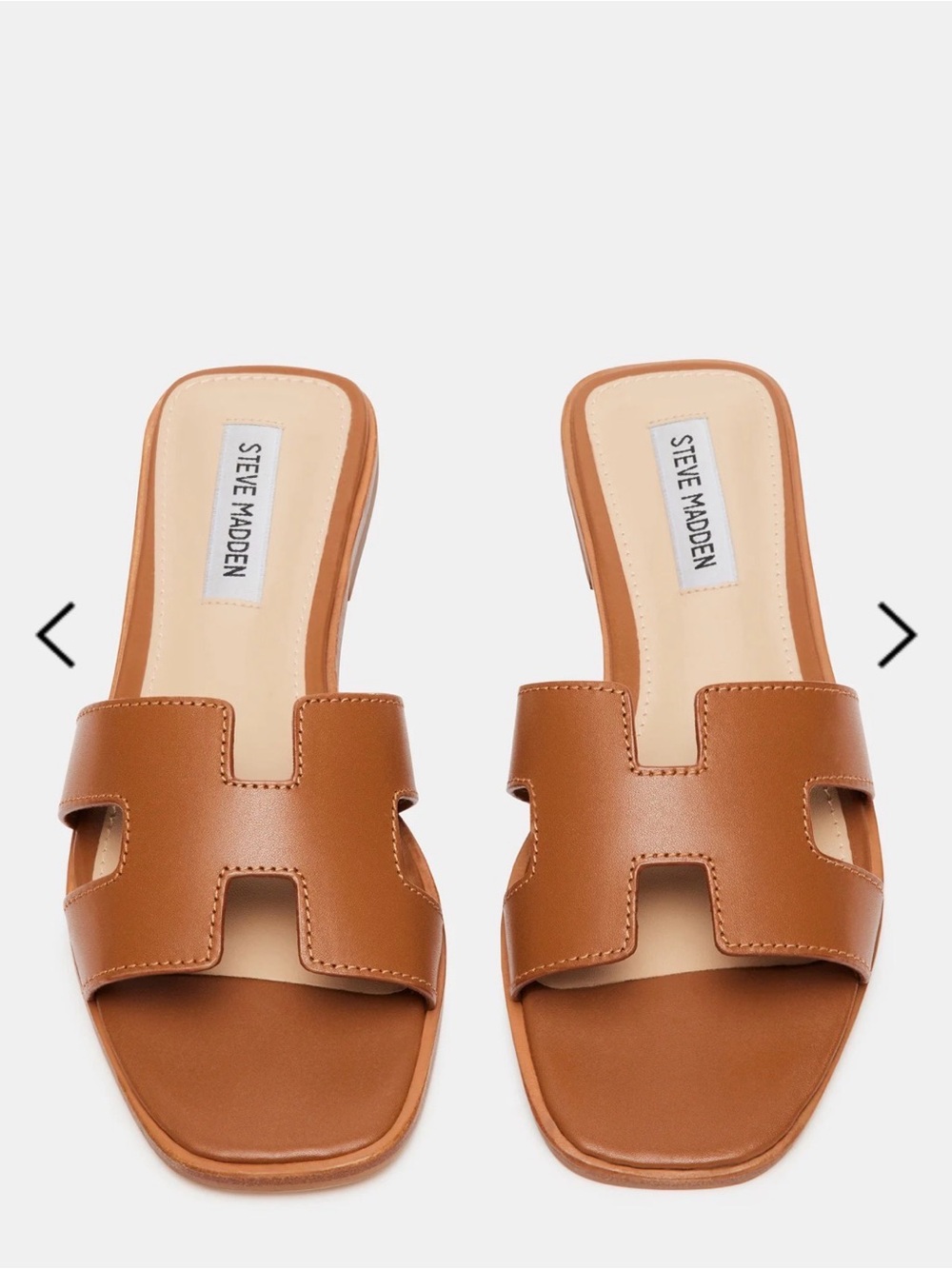 Steve Madden Hadyn Tan Leather Slide Sandals